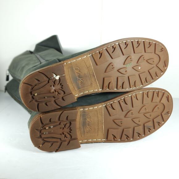 Olukai Women's Holo Lio II US11 Dark Green Leather Back Zip Tall Riding Boots - Picture 10 of 16